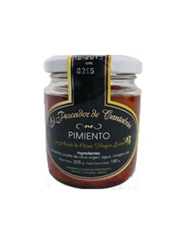 Pimientos de Isla asado leña en Ac. Oliva Virgen El Pescador de Cantabria 