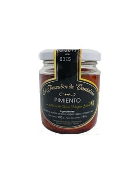 Pimientos de Isla asado leña en Ac. Oliva Virgen El Pescador de Cantabria 