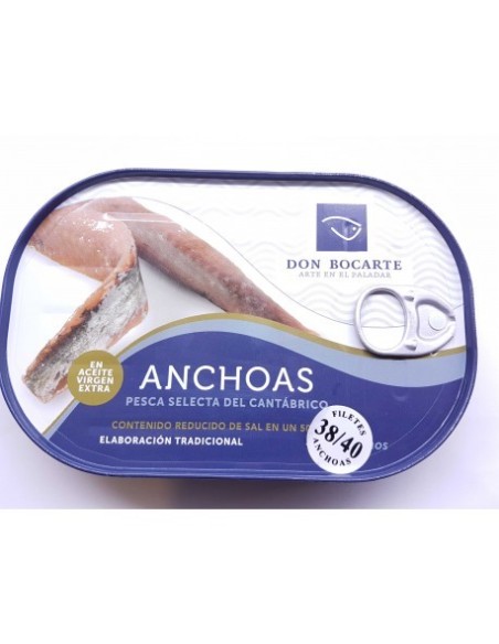 Anchoa Don Bocarte en Aceite de Oliva Virgen 38 a 40 filetes