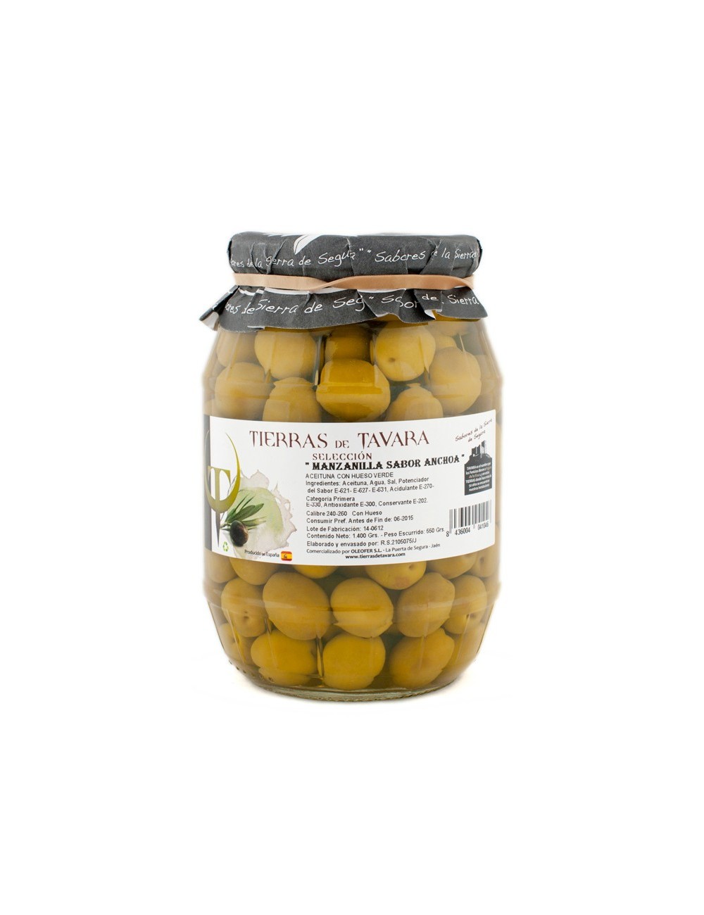 Aceitunas de Manzanilla sabor Anchoa Tierras de...