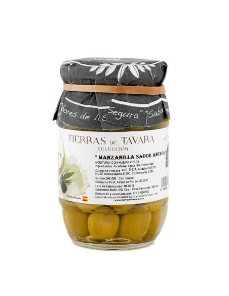 Aceitunas de Manzanilla sabor Anchoa Tierras de Tavara