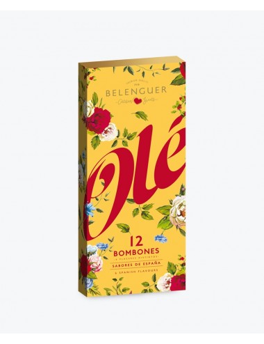 Caja de bombones Serie OLÉ amarilla (12 uds.)