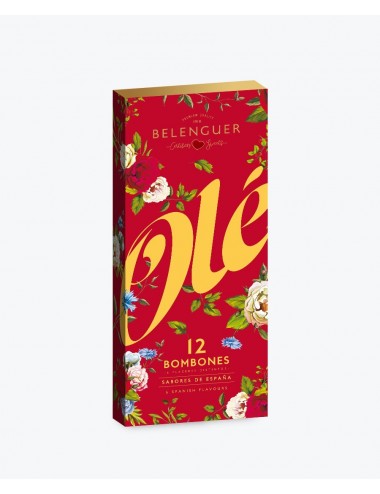 Caja de bombones Serie OLÉ roja (12 uds.)