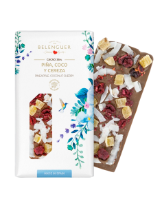 Chocolate con Leche 36% Piña, Coco  y Cereza Belenguer