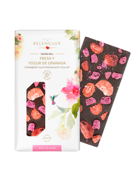 Chocolate negro 64% con Fresa y Yogur de Granada Belenguer